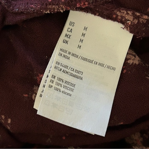 ❤️ American Eagle Outfitters Floral Burgundy Romper M - Picture 6 of 10
